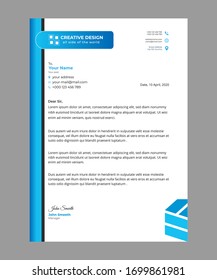 Letter head corporate identity set or kit for your business. Letter templates. Vector format, editable, place for text
