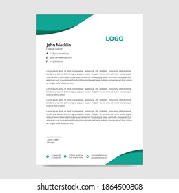 Letter Head Design Template. Vector