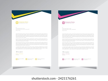 plantillas de encabezado de letra para el diseño del proyecto, diseño de membrete, una plantilla de membrete4, ilustración vectorial.