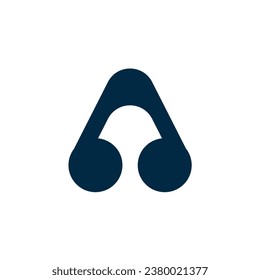 letter A headphone logo design.