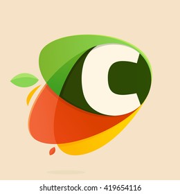 ? letter with healthy food shapes. Vector design template elements for your eco application or corporate identity.