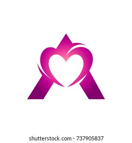 Letter A + Heart