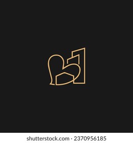 Letter Heart build symbol logo icon design template element,