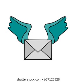 letter heart flat illustration