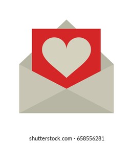 letter heart flat illustration
