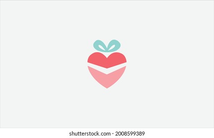 Letter  HEART GIFT real estate logo icon design template vector

