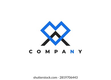Letter A Heart Logo Design Initial Monogram Modern Minimalist Corporate Identity
