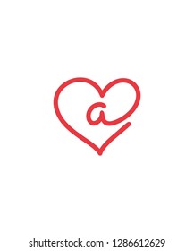 Letter A And Heart Logo Icon 002