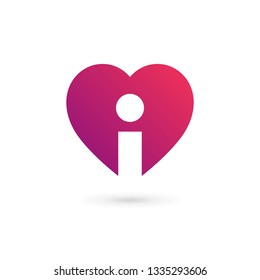 Letter I heart logo icon design template elements