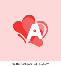 Letter A heart logo icon design template elements