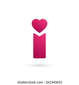 Letter I heart logo icon design template elements 