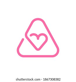 Plantilla de logotipo de corazón de letra A
