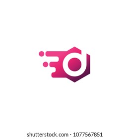 letter hexa tech logo template