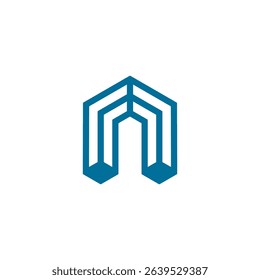 Letter A Hexagon Arch Gate Logo