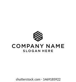 letter eg hexagon logo design vector illustration template