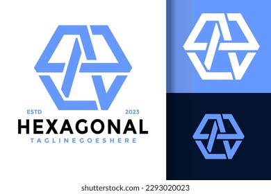 Letter A Hexagon Logo vector icon illustration