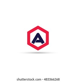 Letter A Hexagonal Logo Icon