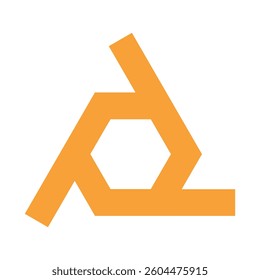 Letter A Hexagonal Logo Template Illustration Design. Triangle silhouette Vector EPS 10.