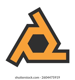 Letter A Hexagonal Logo Template Illustration Design. Triangle silhouette Vector EPS 10.