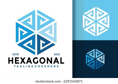 Letter A Hexagonal logo vector icon illustration
