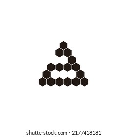 Letter a hexagons, triangle geometric symbol simple logo vector