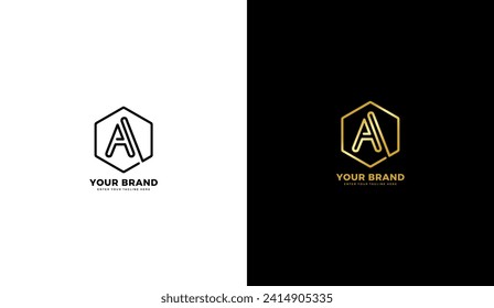 Letter A Hexagram Logo, creative design template, vector illustration