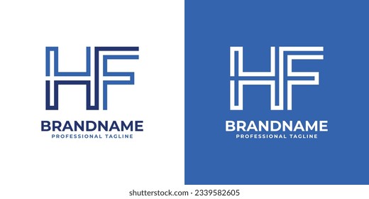 Letter HF Line Monogram Logo, suitable for business with HF or FH initials.