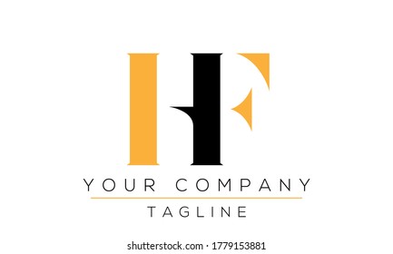 Letter HF Logo Design, Creative Modern Icon FH H F 
