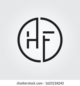 letter HF Logo Design Vector Template. Initial Linked Letter Design HF Vector Illustration