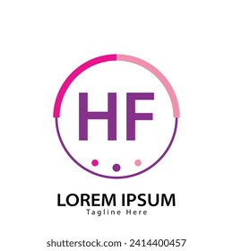 logotipo de la letra HF. Ilustración vectorial del logotipo de HF para empresas creativas, empresas, industria