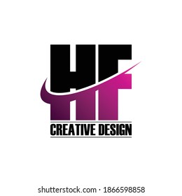 Letra HF diseño simple de logotipo vectorial