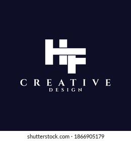 Letter HF simple logo design vector