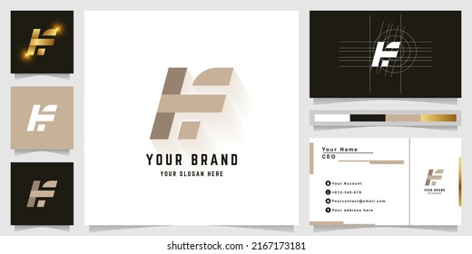 Letter Hf oder Tf-Monogramm-Logo mit Visitenkartendesign