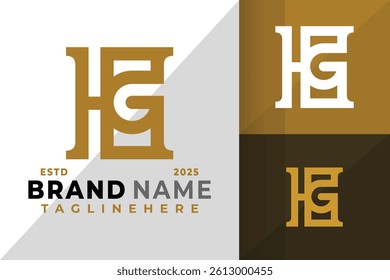 Letter Hg or Gh Monogram Logo Icon Vector Design Illustration