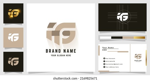 Letter HG or iG monogram logo with business card design