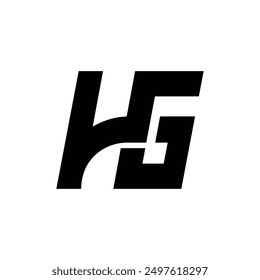 Letra Hg forma moderna inicial logotipo monograma único
