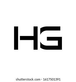 letter HG Logo Design Linked Vector Template With Black. Initial HG Vector Illustration