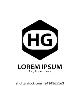 logotipo de la letra HG. Ilustración vectorial del diseño del logotipo de HG para empresas creativas, empresas, industria
