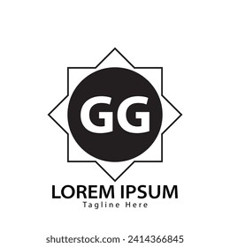 logotipo de la letra HG. Ilustración vectorial del diseño del logotipo de HG para empresas creativas, empresas, industria