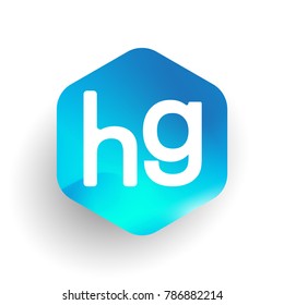 Letter HG logo in hexagon shape and colorful background, letter combination logo design for business and company identity.
