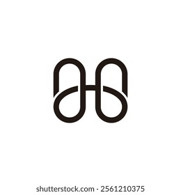 letter hg loop curves line simple logo vector 