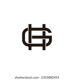 letter hg monogram overlapping line logo vector