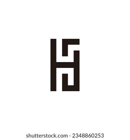 Letter HG round, square geometric symbol simple logo vector