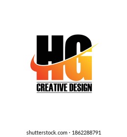 Letra HG simple vector de diseño de logotipo