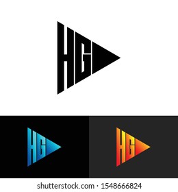 Letter HG simple triangle logo icon design vector