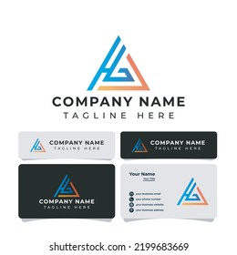 Letter HG Triangle Logo, suitable for any business.