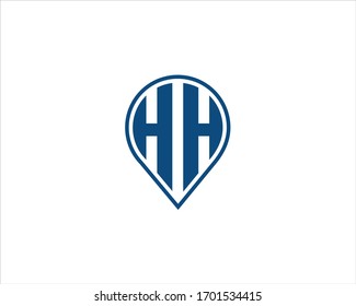 Letter HH blue logo vector