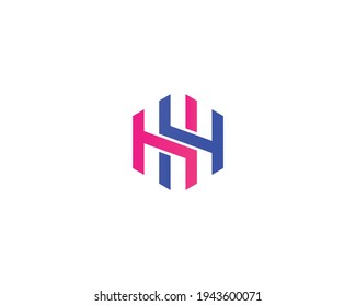 letter hh and h logo logo design vector template