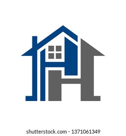 letter hh home building logo vector template