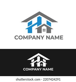 Letter HH home logo design for company